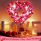 Lighted Valentine's Day Wreath Heart Rose Wreath for Front Door Romantic Decor with Timer Light Up Rose Heart Wreath with Glitter Heart Red Pink White Lights for Valentine's Day Wedding.